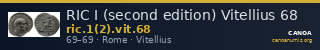RIC I (second edition) Vitellius 68 — CANOA