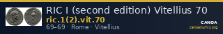 RIC I (second edition) Vitellius 70 — CANOA