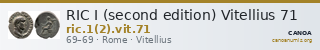 RIC I (second edition) Vitellius 71 — CANOA