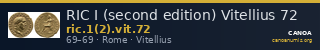 RIC I (second edition) Vitellius 72 — CANOA