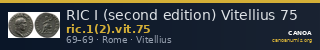 RIC I (second edition) Vitellius 75 — CANOA