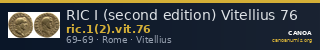 RIC I (second edition) Vitellius 76 — CANOA