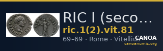 RIC I (second edition) Vitellius 81 — CANOA