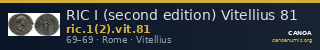 RIC I (second edition) Vitellius 81 — CANOA