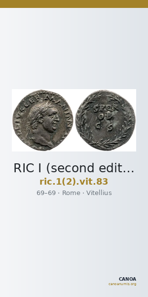 RIC I (second edition) Vitellius 83 — CANOA