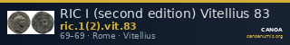 RIC I (second edition) Vitellius 83 — CANOA