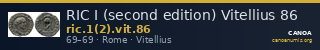 RIC I (second edition) Vitellius 86 — CANOA