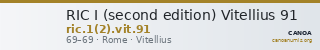 RIC I (second edition) Vitellius 91 — CANOA