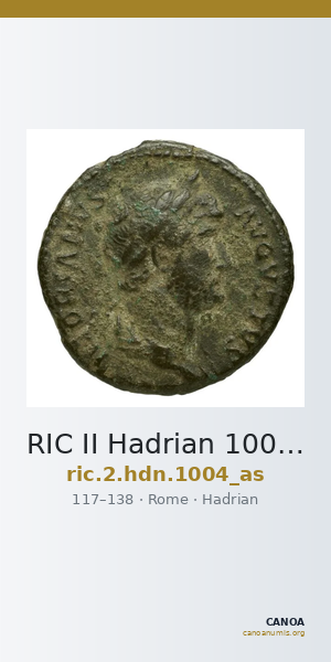 RIC II Hadrian 1004 (as) — CANOA