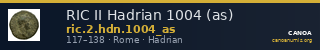 RIC II Hadrian 1004 (as) — CANOA
