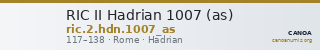 RIC II Hadrian 1007 (as) — CANOA