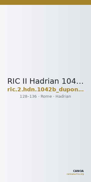 RIC II Hadrian 1042b (dupondius) — CANOA