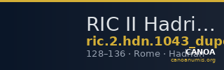 RIC II Hadrian 1043 (dupondius) — CANOA