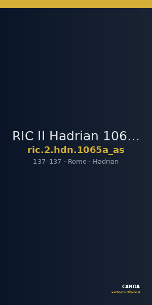RIC II Hadrian 1065a (as) — CANOA