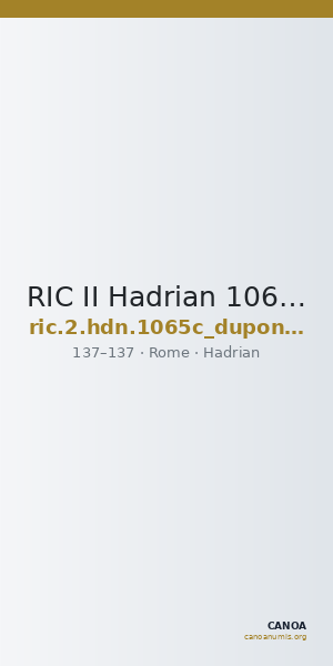 RIC II Hadrian 1065c (dupondius) — CANOA