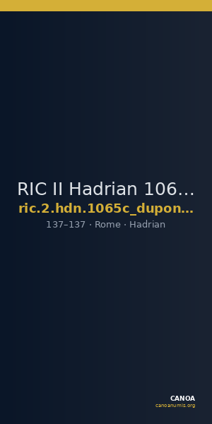 RIC II Hadrian 1065c (dupondius) — CANOA