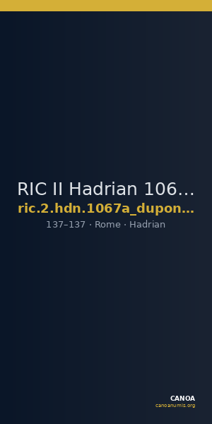 RIC II Hadrian 1067a (dupondius) — CANOA
