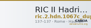 RIC II Hadrian 1067c (dupondius) — CANOA
