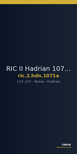 RIC II Hadrian 1071a — CANOA
