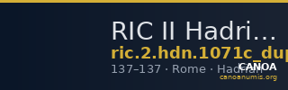 RIC II Hadrian 1071c (dupondius) — CANOA