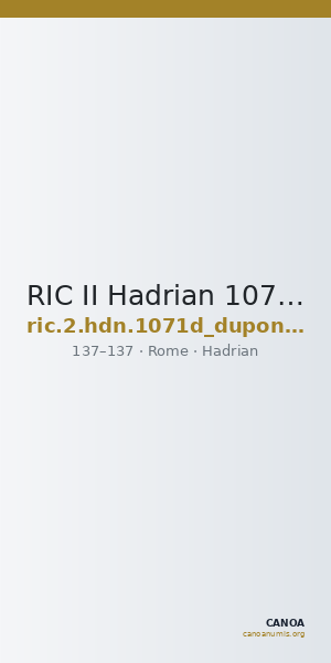 RIC II Hadrian 1071d (dupondius) — CANOA