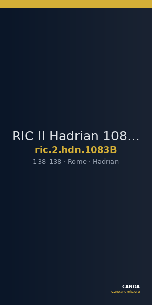 RIC II Hadrian 1083B — CANOA