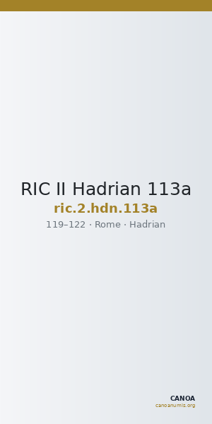 RIC II Hadrian 113a — CANOA