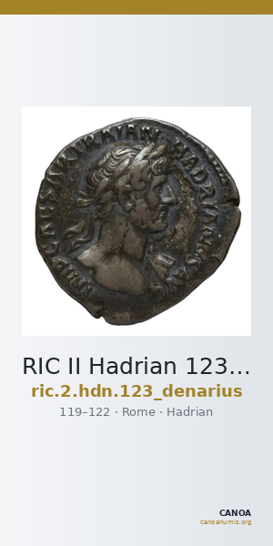 RIC II Hadrian 123 (denarius) — CANOA