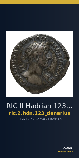 RIC II Hadrian 123 (denarius) — CANOA