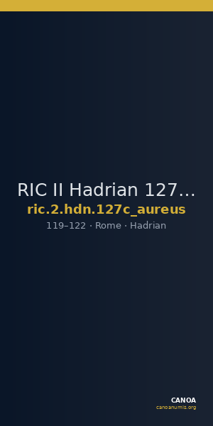 RIC II Hadrian 127c (aureus) — CANOA