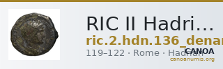 RIC II Hadrian 136 (denarius) — CANOA