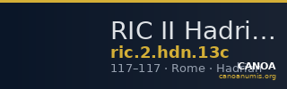 RIC II Hadrian 13c — CANOA