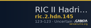 RIC II Hadrian 145 — CANOA