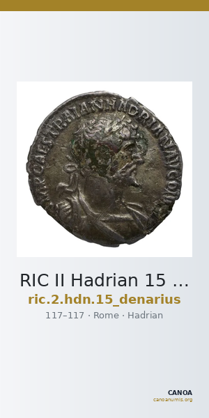 RIC II Hadrian 15 (denarius) — CANOA