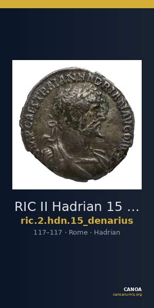 RIC II Hadrian 15 (denarius) — CANOA
