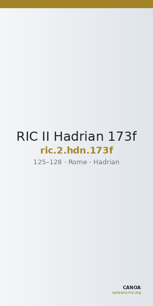 RIC II Hadrian 173f — CANOA