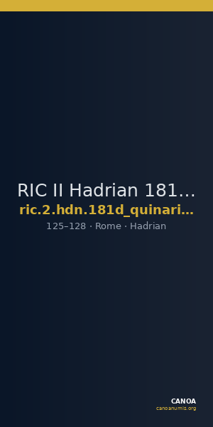 RIC II Hadrian 181d (quinarius aureus) — CANOA