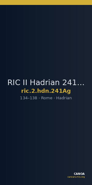 RIC II Hadrian 241Ag — CANOA