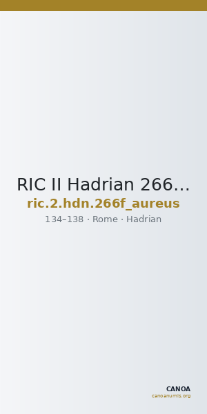 RIC II Hadrian 266f (aureus) — CANOA
