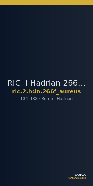RIC II Hadrian 266f (aureus) — CANOA