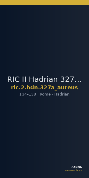 RIC II Hadrian 327a (aureus) — CANOA