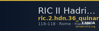 RIC II Hadrian 36 (quinarius) — CANOA
