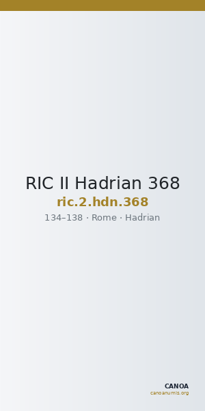 RIC II Hadrian 368 — CANOA