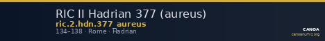 RIC II Hadrian 377 (aureus) — CANOA