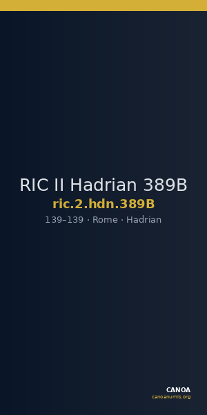 RIC II Hadrian 389B — CANOA