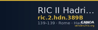 RIC II Hadrian 389B — CANOA