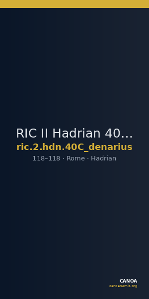 RIC II Hadrian 40C (denarius) — CANOA