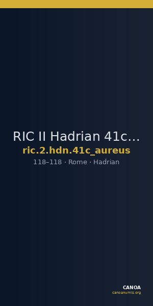 RIC II Hadrian 41c (aureus) — CANOA
