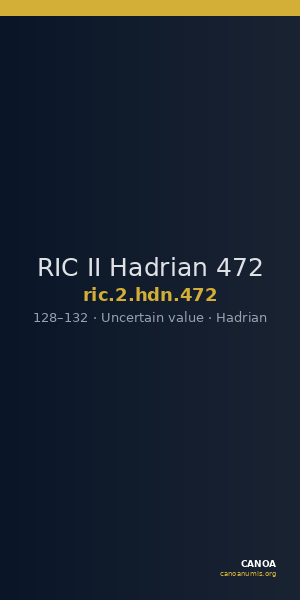 RIC II Hadrian 472 — CANOA