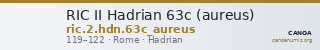 RIC II Hadrian 63c (aureus) — CANOA